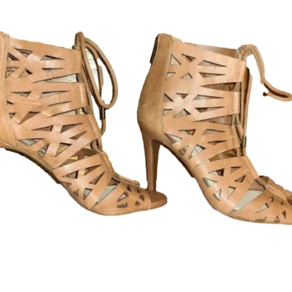 Jessica Simpson Tan Lace Up Shoes- Heels- Size 8.5 - Picture 6 of 6